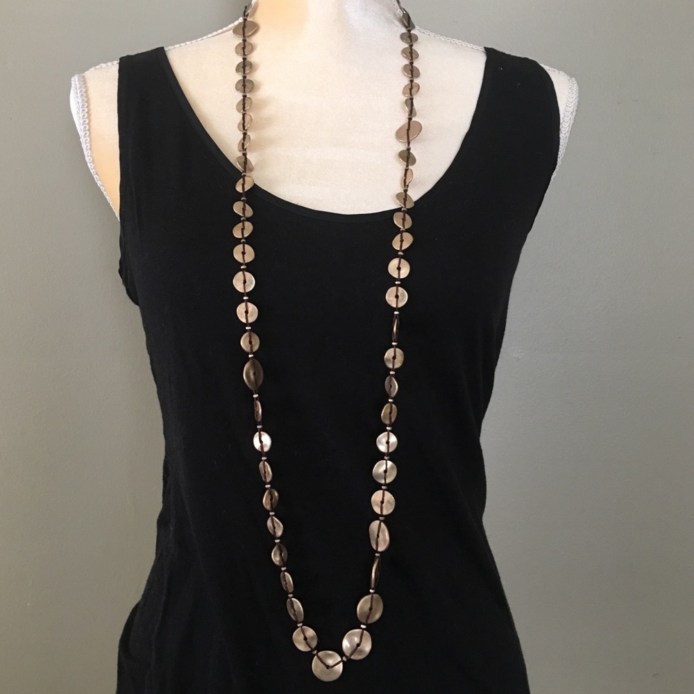 Gold Coin Link Long Necklace